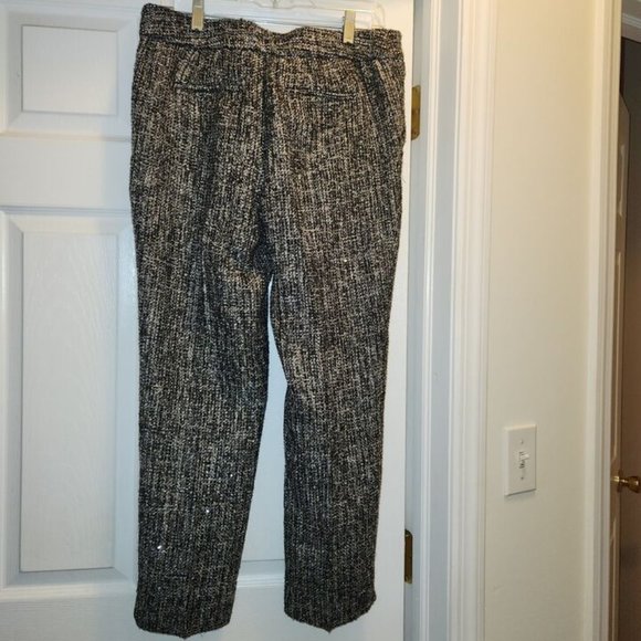 new TALBOTS HAMPSHIRE ANKLE PANTS Black White Sequin Women's 10 Petite - Picture 8 of 8
